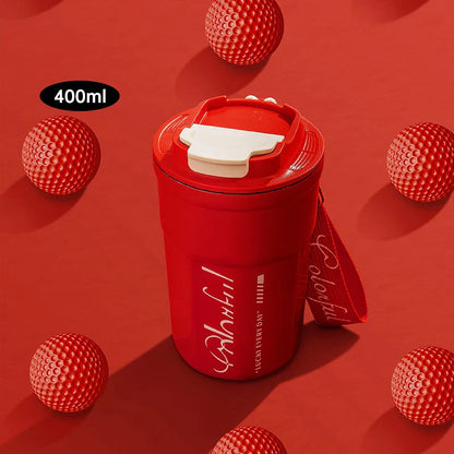 ترمس قهوة DecorBites™ سعة 400 مل، كوب محمول مقاوم للتسرب.