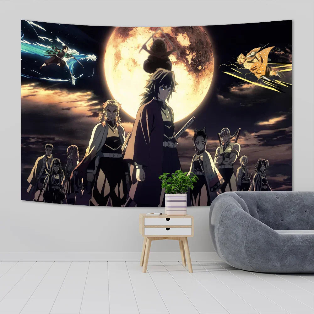 Decobites Demons Slayer Anime Cloth Wall Tapestry Room Decor