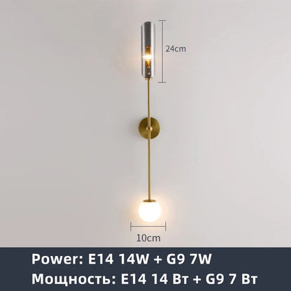 DecorBites™ Golden Metal LED Wall Lamps for Bedroom Living Room Decor