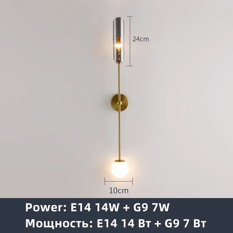 Lámpara de pared DecorBites™ de metal dorado: Lámpara de noche de estilo nórdico para dormitorio o sala de estar moderna