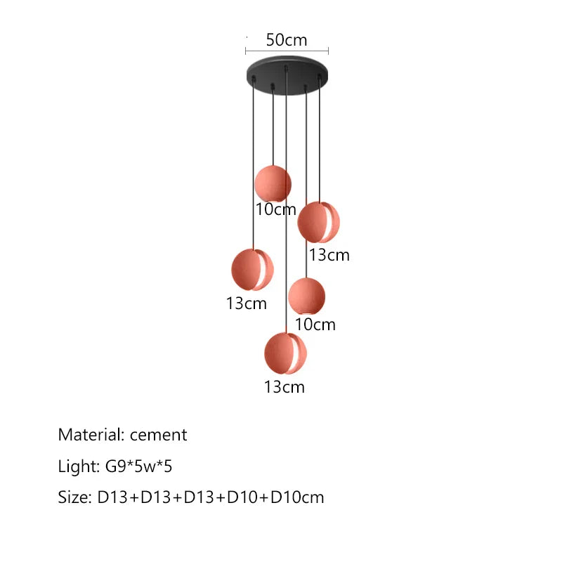 DecorBites™ Cement Planet Chandelier Hanging Lamp for Dining Room & Bedroom