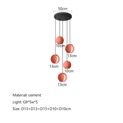 DecorBites™ Cement Planet Chandelier Hanging Lamp for Dining Room & Bedroom