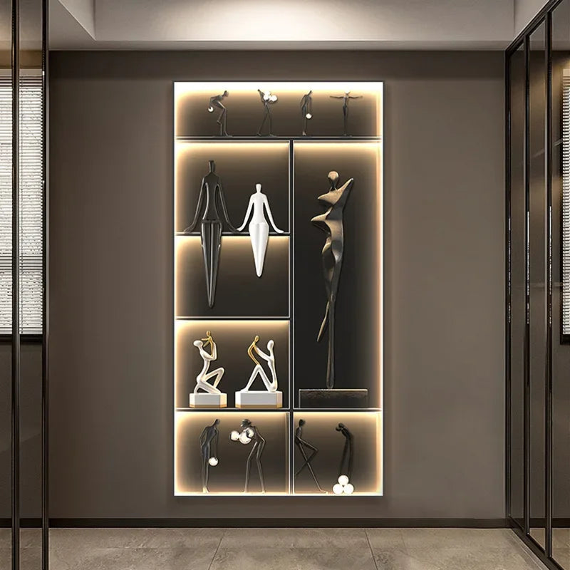 لوحة جدارية مضيئة من DecorBites™ - لوحة فنية فاخرة للتحكم عن بُعد لغرفة المعيشة والممر العصري