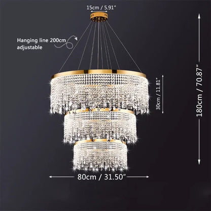 DecorBites™ Crystal Chandelier: Modern Nordic LED Pendant Lighting Fixture for Luxe Home Decor