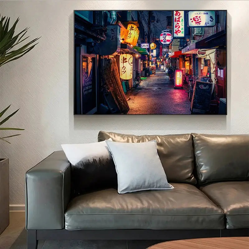 DecorBites™ Japanese City Landscape Canvas Wall Art