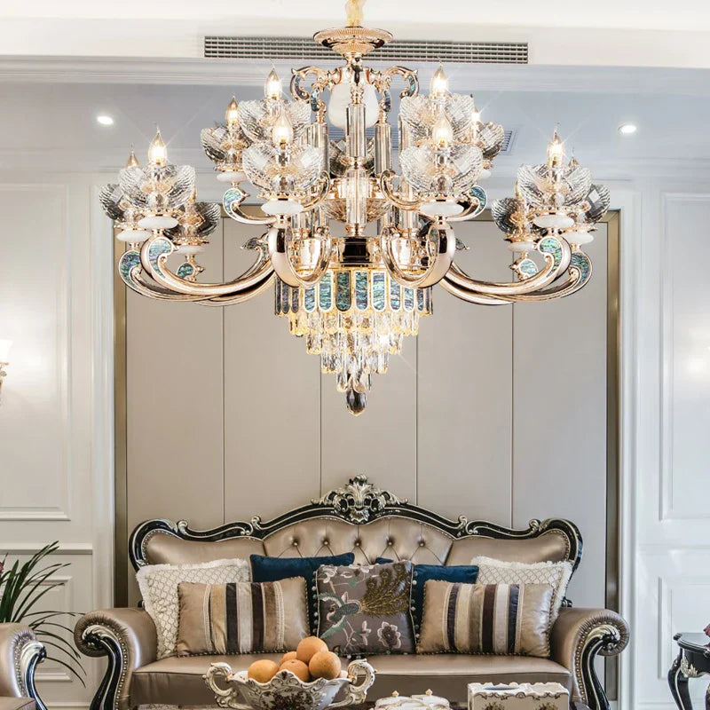 DecorBites™ Crystal Dining Room Chandelier: Elegant European Style Living Room Lamp, Bedroom Decor