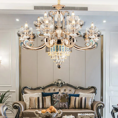 DecorBites™ Crystal Dining Room Chandelier: Elegant European Style Living Room Lamp, Bedroom Decor