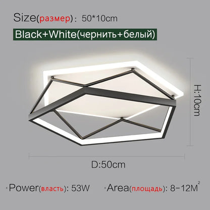 DecorBites™ Geometric LED Ceiling Lamp_Nordic Minimalist Design for Modern Bedroom