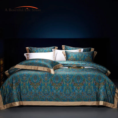 Decobites Bohemian Style 1000TC Egyptian Cotton Bedding Set with Digital Printing