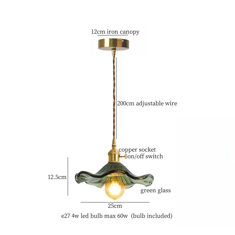 Decorbites™ Glas-LED-Pendantleuchte: Japanisches Vintage-Kupfer-Hängeleuchte für die Heimdekoration