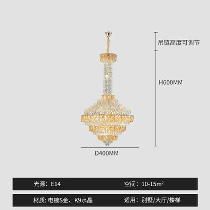 DecorBites™ Crystal Chandelier for High-End Designer Duplex Living Room