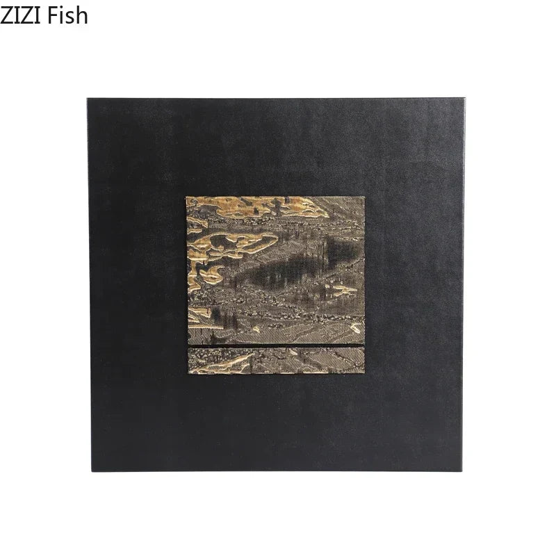 Cuadro colgante de tela dorada DecorBites™ Obra de arte abstracta moderna en relieve para pared