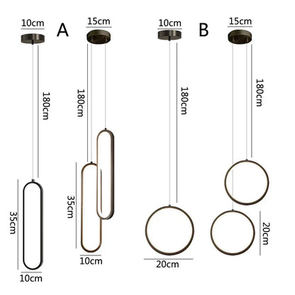 Lámpara colgante LED negra DecorBites™: Elegante lámpara de techo para dormitorio, pequeña lámpara de araña