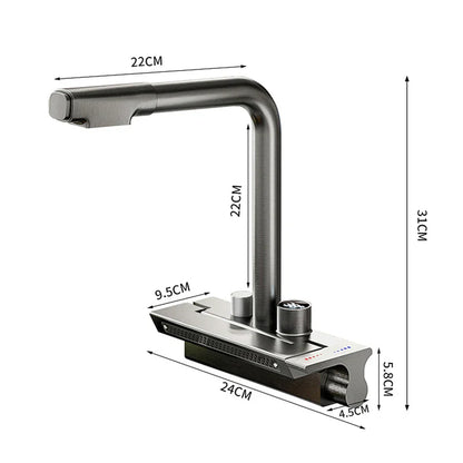 DecorBites™ Digital Display Pull Out Kitchen Faucet - Single Hole Temperature Mixer
