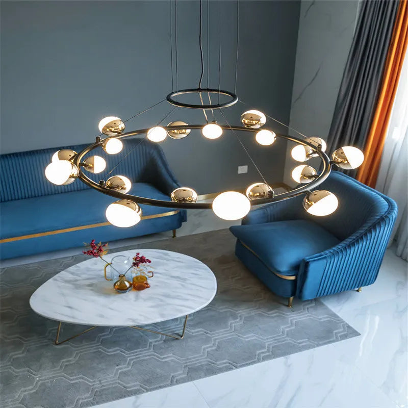 Decorbites™ Goldkugeln LED-Kronleuchter: Art-Deco-Rundbeleuchtung mit Acryl-Kugeln für die Raumdekoration