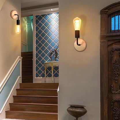 Aplique de pared LED industrial DecorBites™ estilo loft retro con pantalla de hierro E27