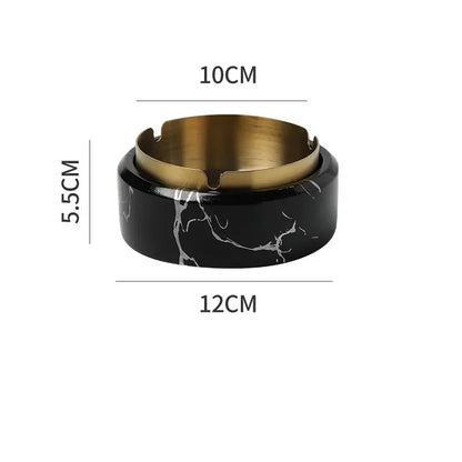 Cenicero DecorBites™ con textura de mármol chapado en oro - Accesorios para fumar