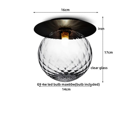 DecorBites™ Iron Glass LED Ceiling Lamp Ball Shape Modern Living Room Light Fixtures
