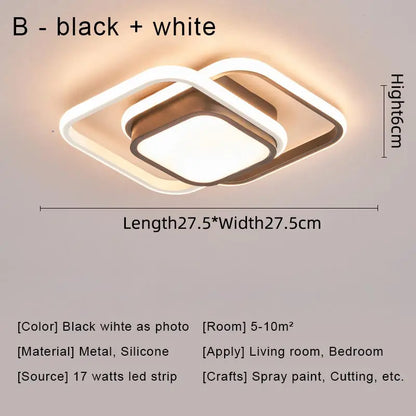 DecorBites™ Black LED Chandelier Ceiling Light Remote Control Fixture for Living Room, Bedroom & Kitchen