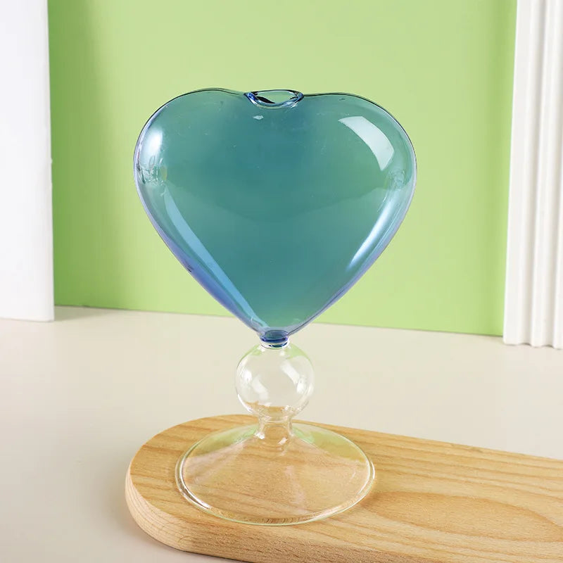 DecorBites™ Heart Shaped Glass Mug Set for Couples - Cocktail, Tea, Coffee, Beer Glassware Drinkware