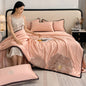 Decobites Luxury Applique Embroidery Quilt Set - Silky Soft Queen Duvet Bedding