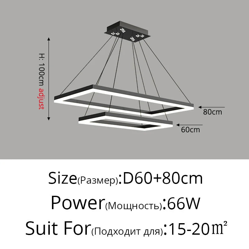 DecorBites™ LED Acrylic Pendant Lights Modern Hanging Lamp for Dining Room Kitchen Loft Decor