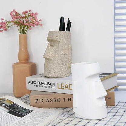 DecorBites™ Desktop Organizer Pen Glasses Makeup Holder Character Statue Resin Ornaments