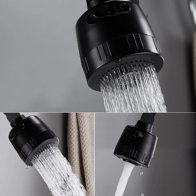 Black Wall-Mounted Kitchen Faucet