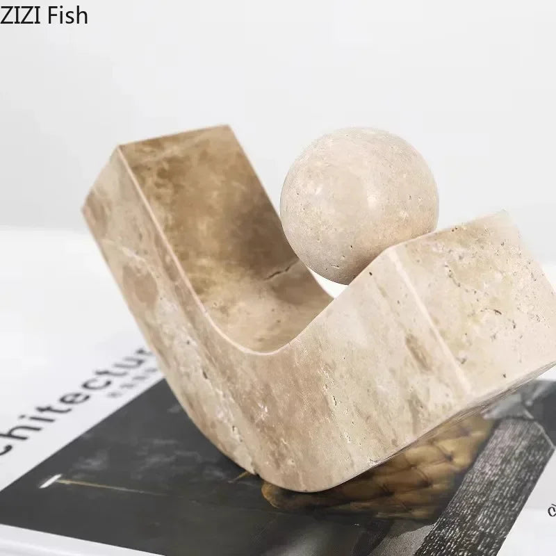 ديكور بايتس™ - زخارف حجرية هندسية - ديكور مكتب - عمل فني حديث - تمثال - ديكور غرفة