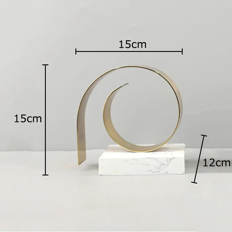 DecorBites™ Golden Spiral Bookend Set with Marble Base for Stylish Desk & Library Decor