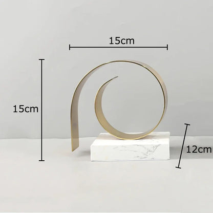 DecorBites™ Golden Spiral Bookend Set with Marble Base for Stylish Desk & Library Decor