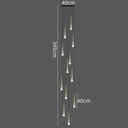 DecorBites™ LED Nordic Staircase Chandelier Golden Black Indoor Lighting