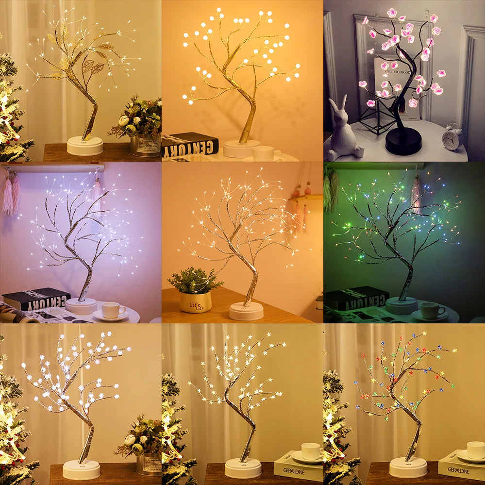 DecorBites™ LED Starry Tree Table Lamp with Touch Switch - 36/108 LEDs, Fairy Night Light