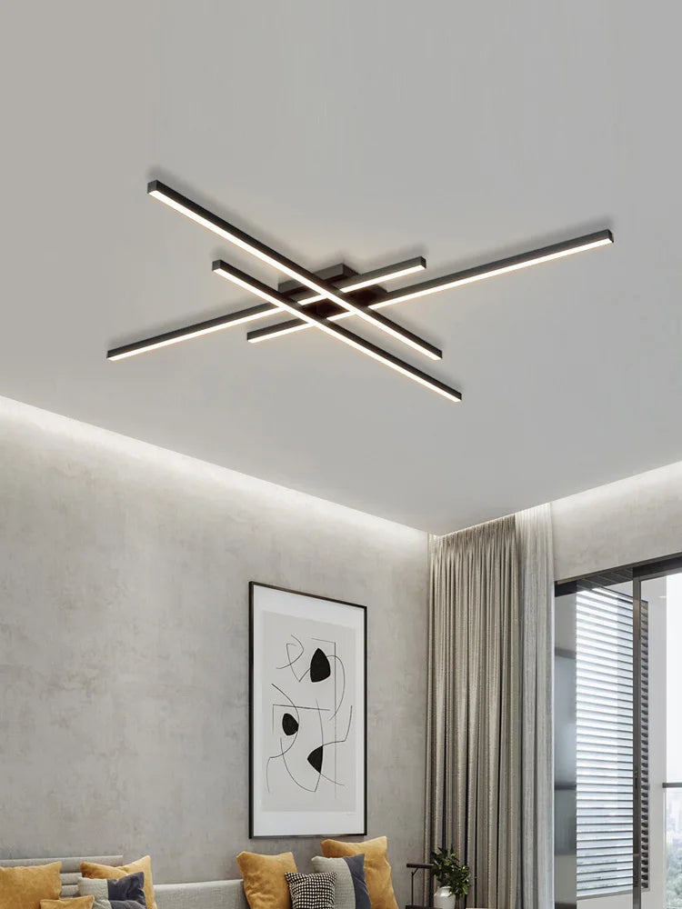 DecorBites™ Black Chandelier LED Ceiling Lamp for Master Bedroom Living Room Energy Saving Light