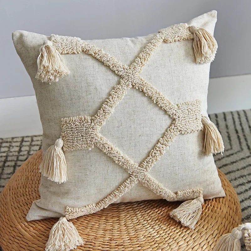 Cotton Tassel Sofa Pillowcase