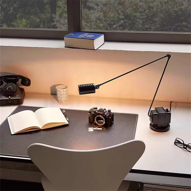 DecorBites™ Lumina Adjustable Long Arm Floor Lamp - Industrial Design for Reading and Study Room