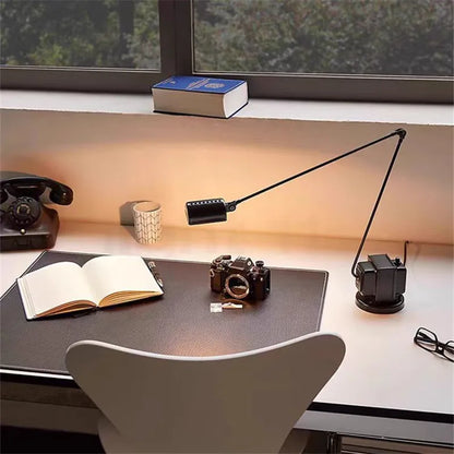 DecorBites™ Lumina Adjustable Long Arm Floor Lamp - Industrial Design for Reading and Study Room