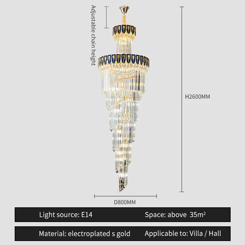 DecorBites™ Crystal Chandelier: Elegant Villa Living Room Lighting