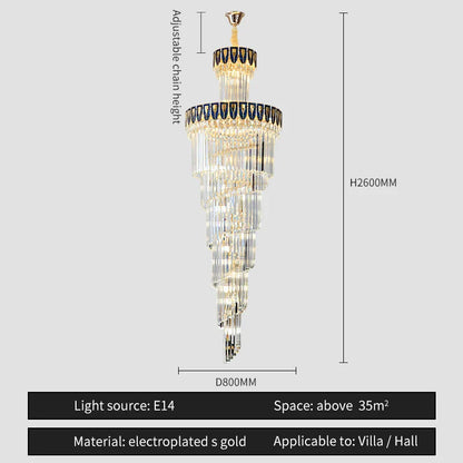 DecorBites™ Crystal Chandelier: Elegant Villa Living Room Lighting