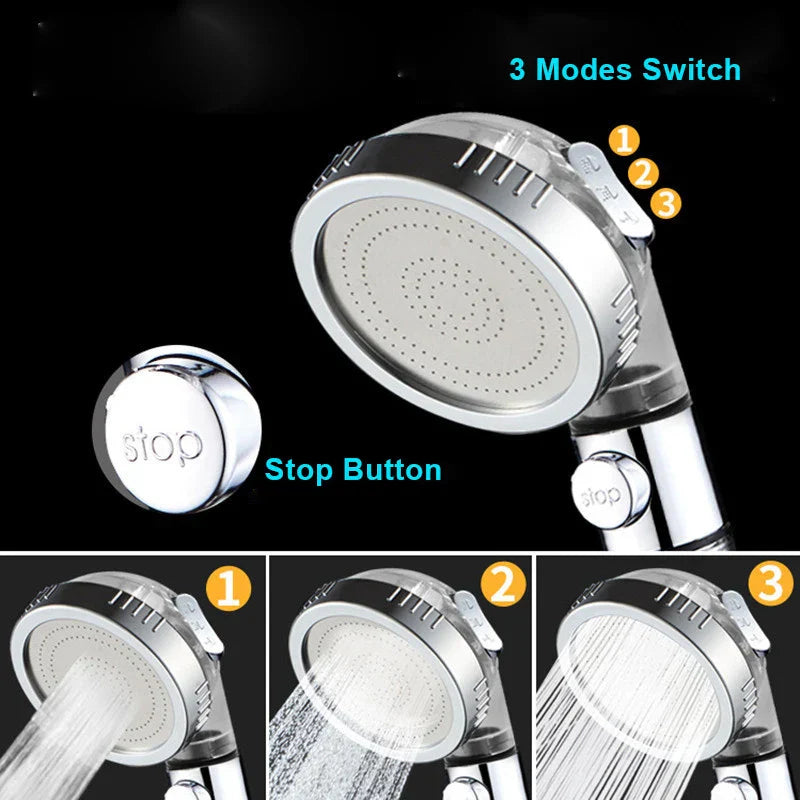 DecorBites™ High Pressure Shower Head with 3 Modes and Anion Filter