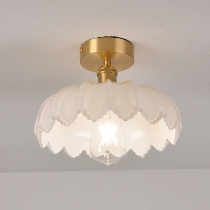 DecorBites™ Green Glass LED Ceiling Light Modern Iron Copper Lampara Techo for Home Decor