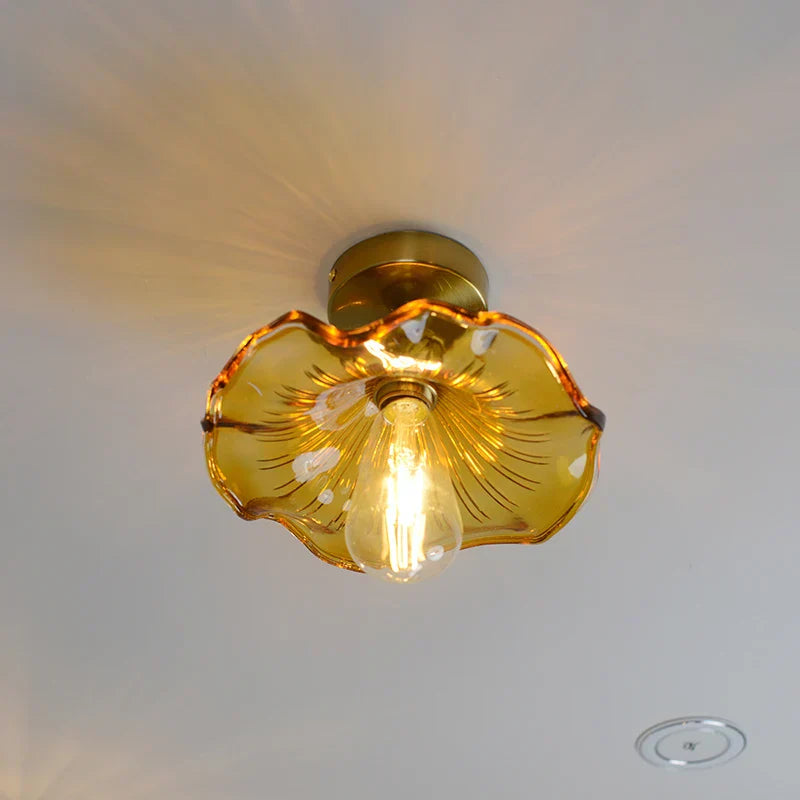 Green Glass Ceiling Lamp