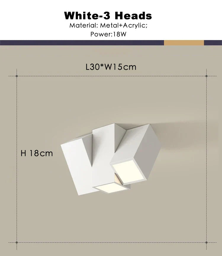 DecorBites™ كشاف سقف LED مربع قابل للتعتيم بقوة 22 واط للإضاءة الداخلية