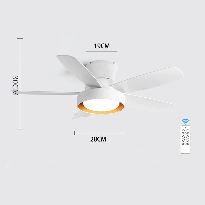 مروحة سقف DecorBites™ بخمس شفرات مع جهاز تحكم عن بعد وإضاءة LED - محرك صامت