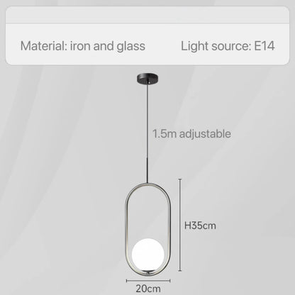 DecorBites™ Glass Pendant Lights: Modern Bedroom Bedside Chandeliers for Home Indoor Decor