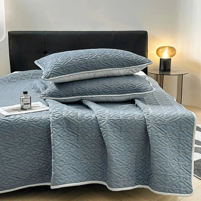 DecorBites™ Latex Cooling Mat Set: Washable, Soft, Breathable Bed Sheet - 3 Pieces