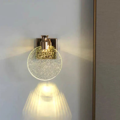 DecorBites™ Gold LED Crystal Wall Sconce for Modern Bedroom Bathroom Living Room Lighting