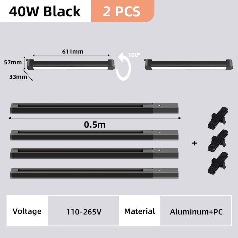 DecorBites™ LED Track Light Set for Home Decor - Modern Chandelier Lamp with Rail System