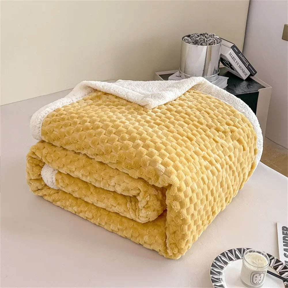 Decobites Sherpa Fleece Plush Blanket Throw - Cozy Solid Color BedSheet