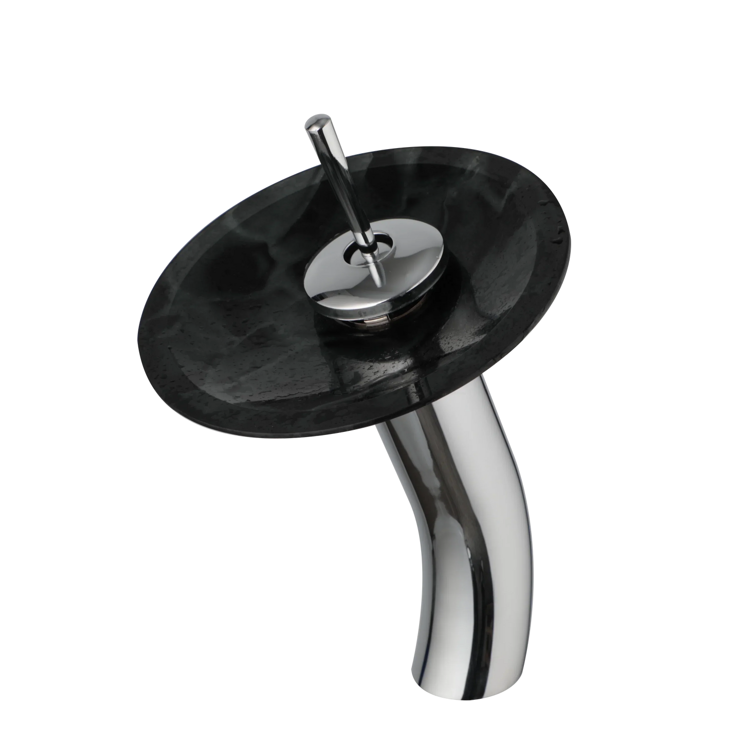 DecorBites™ Glass Rocker Handle Basin Faucet, Waterfall Mixer Taps, Chrome Finish